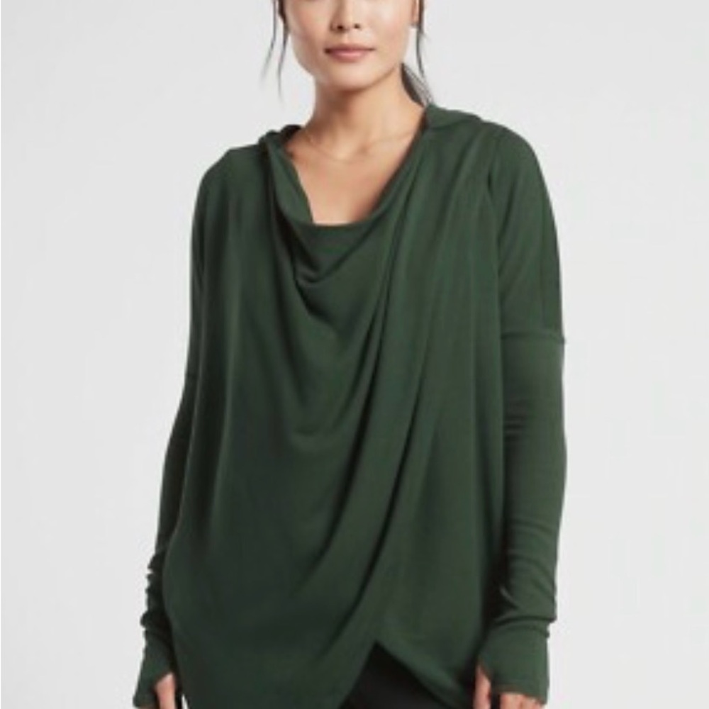 Athleta Purana Wrap Sweatshirt XS green 💚